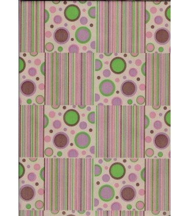 Bobina papel kraft topos y rayas 62cm x 7 kilos
