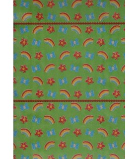 Bobina kraft 62cm x7 kilos arcoíris flores y mariposas