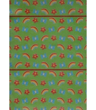 Bobina kraft 62cm x7 kilos arcoíris flores y mariposas