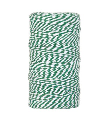 Cordón bicolor verde y blanco