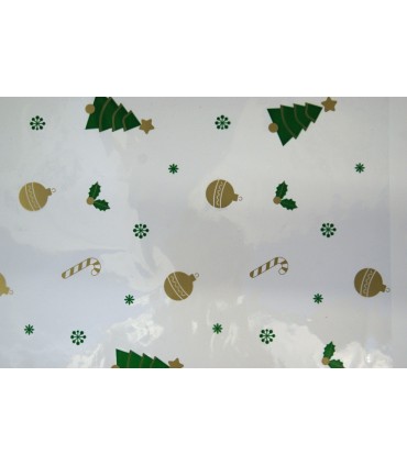 Bobina de polipropileno Navidad verde y oro 70cm x50m