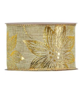 Cinta alambrada flor de pascua 63mm x 10m