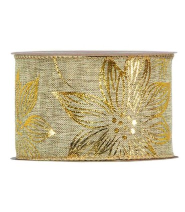 Cinta alambrada flor de pascua 63mm x 10m