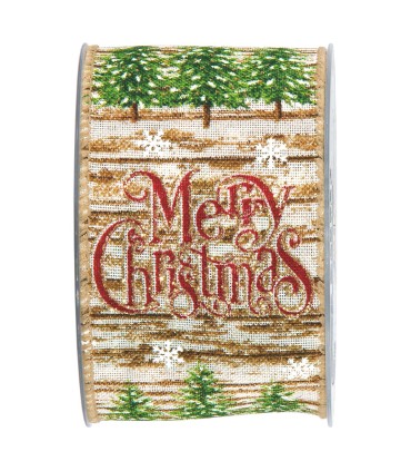Cinta Navidad Abetos 63mm x10m