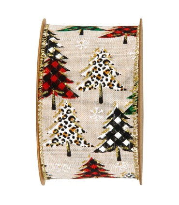 Cinta abetos estampado 63mm x10m