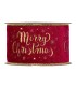 Cinta terciopelo rojo Merry Christmas oro 63mm x10m