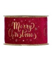 Cinta Navidad Merry Christmas oro terciopelo 63mm x10m