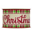 Cinta Navidad cuadro escocés Merry Christmas 63mm x10m