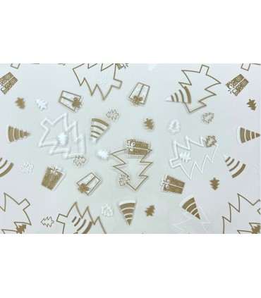 Bobina transparente 70cm x50m oro y blanco