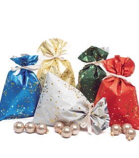 Sobres metalizados estrellas oro 40x65