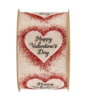 Cinta rústica alambrada corazón San Valentín 63mm x10m