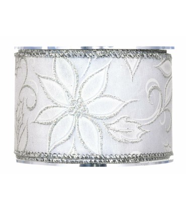 Cinta alambrada flor de pascua plata 63mmx10m