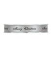 Cinta raso plata Merry Christmas negro 15mm x 25m