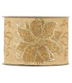 Cinta flor de Pascua oro rosado 63mm x10m