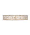 Cinta rústica natural Merry Christmas plata brillante y blanco 15mm x 20m