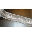 Cinta abetos y estrellas plata brillante organza plata 63mm x10yd