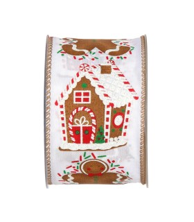 Cinta galletas de jengibre, casitas. 63mm x10m