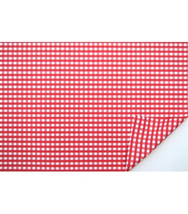 Bobina opaca cuadro vichy rojo doble cara 70cm X 40m