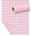 Bobina opaca cuadro vichy rosa doble cara 70cm X 40m