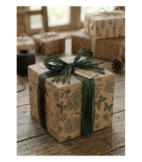Bobina kraft  mariposas y flores verde 70cm x7.5 kilos