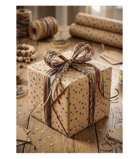 Bobina kraft  estrellas colores 70cm x7.5 kilos