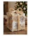 Bobina papel kraft copos de nieve negro y blanco 70cmX7.5Kg