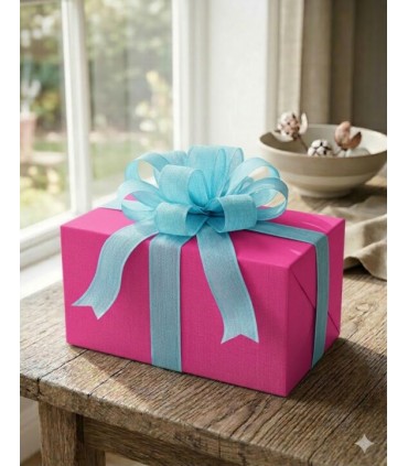 Bobina papel doble cara azul y fucsia  62cmX7Kg