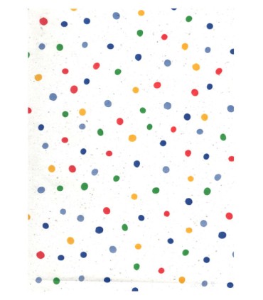 Bobina papel fibra de remolacha puntos colores  70cmX7.5Kg