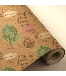 Bobina 62cm x 4 kilos kraft 100% reciclado libros