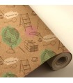 Bobina papel kraft natural reciclado librería vintage  62cm X 4 kilos