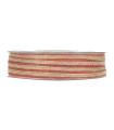 Cinta estrecha yute borde rojo 6mm x35m