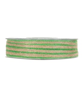 Cinta estrecha jute borde verde 6mm x35m