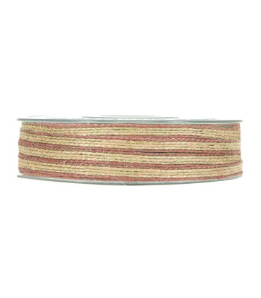 Cinta estrecha jute borde marrón 6mm x35m