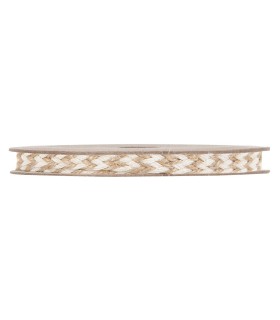 Cinta espiga jute y blanco 7mm x10m