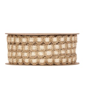 Cinta tejida jute y blanco 7mm x10m
