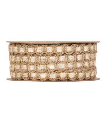 Cinta tejida jute y blanco 7mm x10m