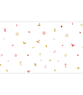 Bobina 70cmx50m transparente Navidad rojo y oro
