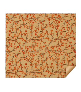 Bobina kraft ramas rojas 62cm x100m