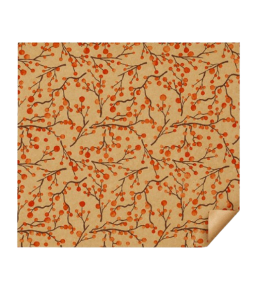 Bobina kraft ramas rojas 62cm x100m