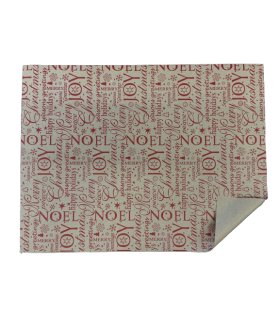 Bobina papel kraft 62cm x100m texto Navidad