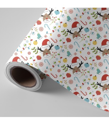 Bobina papel infantil Navidad Rudolf 70cmX50m