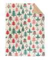 Bobina papel kraft abetos verdes y rojos 62cm x 5 kilos
