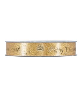 Cinta raso oro Navidad