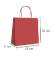 Bolsa asa retorcida papel rojo 24x11x32cm