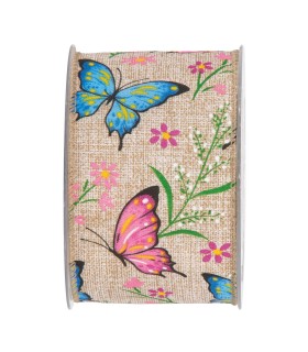 cinta mariposas azul y rosa