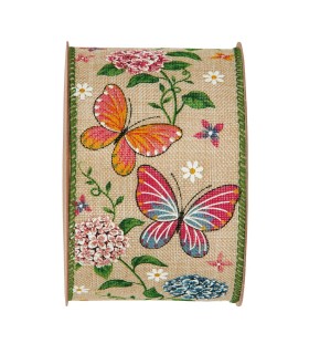 Cinta mariposas colores y flores