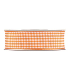 cinta cuadro  vichy naranja 25mm