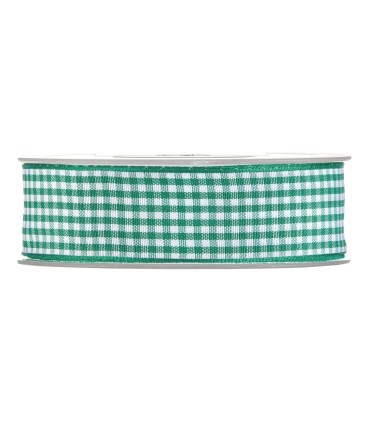 cinta cuadro vichy verde 25mm x20m
