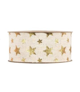 cintas estrellas oro 40mm x10m