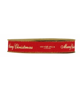 Cinta  Navidad rojo y oro